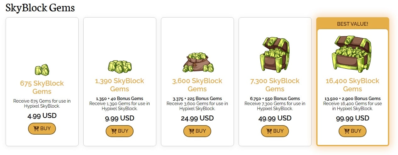 خرید جم اسکای بلاک Hypixel